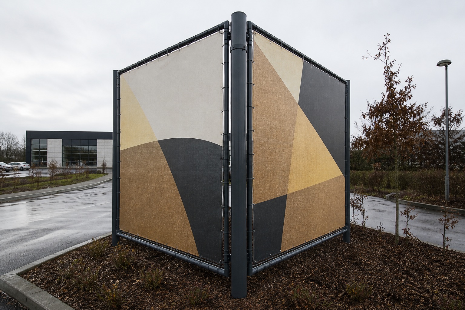 V-form 2-sidet bannersystem i det fri